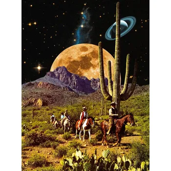 Plakát Plakát, Obraz - Cowboys in Space - Retro-Futuristic Cowboy Art Print