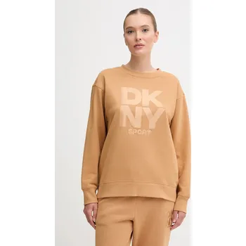 Dámská mikina Mikina Dkny dámská, hnědá barva, vzorovaná, DP5T1444 82X, vel. S