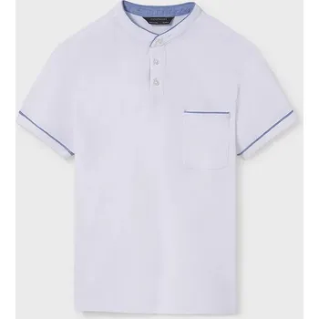 Chlapecké tričko Dětská bavlněná polokošile Mayoral 6131.7C.Junior.PPYA bílá 00X, vel. 140