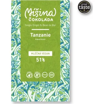 Čokoláda Míšina čokoláda Veganská mléčná čokoláda 51% Tanzanie