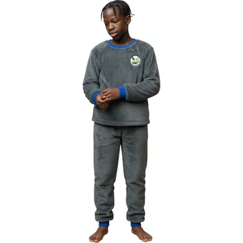 Kugo Chlapecké mikroplyšové pyžama s dlouhým rukávem KAREL Barva: Šedá, Velikost: 98