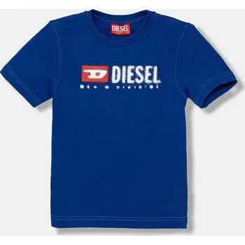 Dětské bavlněné tričko Diesel TADJUSTK14 T-SHIRT J02475 modrá 57X, vel. 132