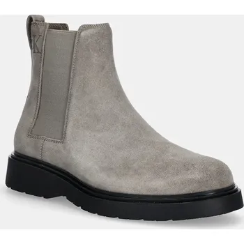Pánská móda Kožené kotníkové boty Calvin Klein COMBAT ESS CHELSEA BOOT SU YM0YM01372 šedá 09X, EUR 44