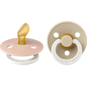 dudlíky Bibs Colour anatomické dudlíky z přírodního kaučuku 2 ks 0 - 6 m Blush/vanilla
