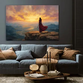 Obraz Symbolický obraz ženy v červeném - Klíč k osudu | DUBLEZ