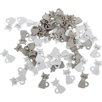 Casa de Engel Dřevěná kočka - bílá šedá - sada 60ks 0/48