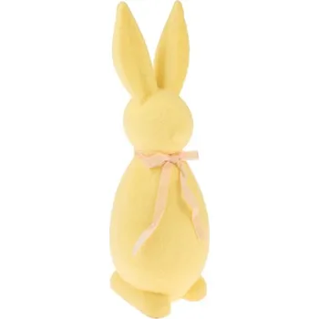 Casa de Engel Plastový flokovaný zajíc - žlutý