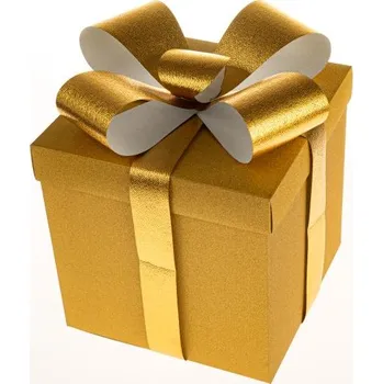 Casa de Engel Dárková krabice s mašlí - zlatá 20 x 20 x 20 cm 0/216