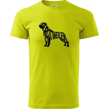 Pánské tričko Rotvajler - Klasické pánské triko vyšší gramáže - M ( Limetková )