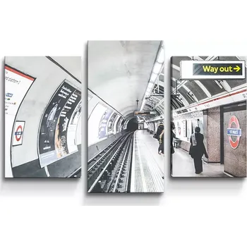 Obraz Sablio Obraz - 3-dílný Stanice metra - 75x50 cm