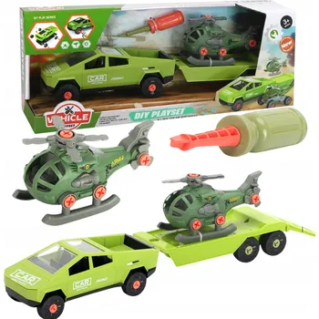 autíčko SADA AUTÍČKO K SESTAVENÍ PŘÍVĚS VRTULNÍK ŠROUBOVÁK