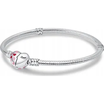 Náramek Modulární náramek STŘÍBRO 925 Srdce Očko 20 cm