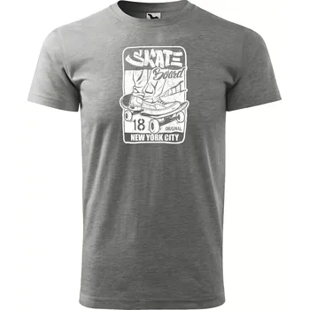 Sablio Tričko s potiskem Město na prkně - šedé XL