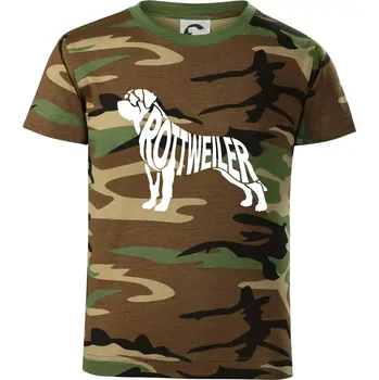 Rotvajler - Dětské maskáčové triko - 146 cm/10 let ( Hnědý maskáč )