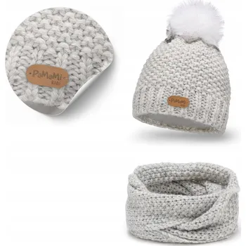 Čepice Dětská zimní souprava Čepice s fleecem, zateplená Nákrčník PaMaMi Off White