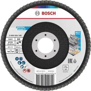 Brusný kotouč BOSCH Lamelový brusný kotouč X451 na kov 125 x 22,23 mm, zrnitost 60 - 1 Ks.