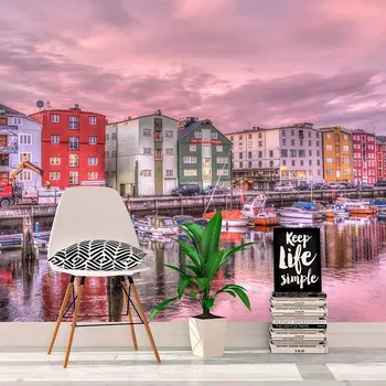 Tapeta Sablio Tapeta Barevné domky na pobřeží - 125x75 cm