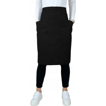 Kuchyňská zástěra Číšnická zástěra KELNERSKA, gastro zástěra se dvěma kapsami, černá, 60 cm, M-361