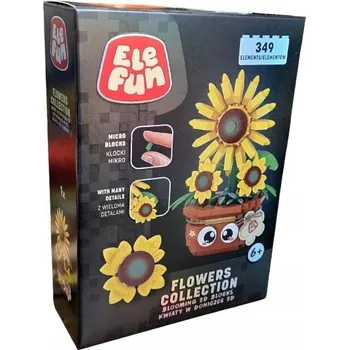 ostatní stavebnice STAVEBNICE ELEFUN FLOWERS Micro stavebnice KVĚTINY V KVĚTINÁČI 3D 349 dílků 300