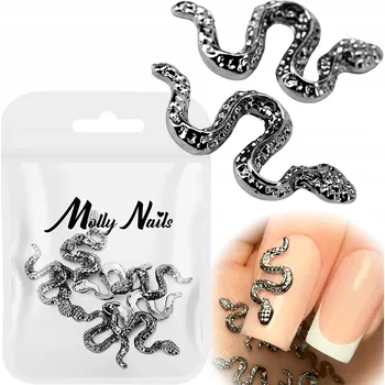 Přípravek na nehty 3D ozdoby na nehty ve tvaru hadů Molly Nails SZ-155 10 ks