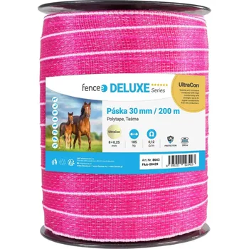 Ohradník Páska pro elektrický ohradník, šířka 30 mm, růžovo-bílá, délka 200 m, odpor 0,12