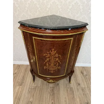 Komoda Starožitná rohová komoda s intarzií, cena za ks