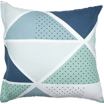 Povlečení DADKA VRACOV Povlak na polštář bavlna Pyramidy mentol Rozměr: 40x40