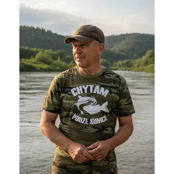 Pánské oblečení STRIKER Tričko Chytám pouze sumce Barva: vz.95 les, Velikost: XXXL