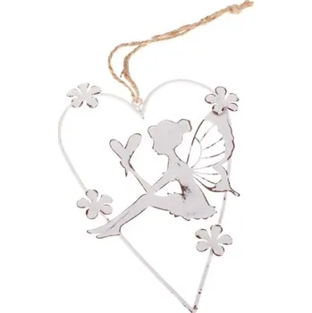 Casa de Engel Kovová závěsná dekorace - srdce s vílou