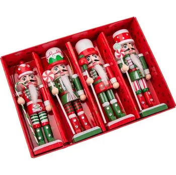 Vánoční dekorace Casa de Engel Dřevěný závěsný louskáček 125 cm - sada 4ks 0/48