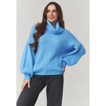 Makadamia Dámský rolák baby alpaka C19 Barva: Modrá, Velikost: ONE SIZE