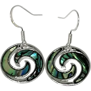 Náušnice Náušnice spirála života s mušlí Paua