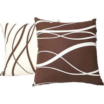 DADKA VRACOV Povlak na polštář bavlna Vlny banánové/hnědé DUO Rozměr: 40x50