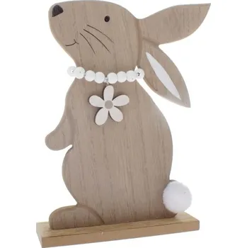 Velikonoční dekorace Casa de Engel Dřevěný zajíc 22cm - hnědá