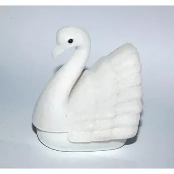 Dárková krabička Dárková krabička samet - bílá labuť (Dárková sametová krabička labuť)