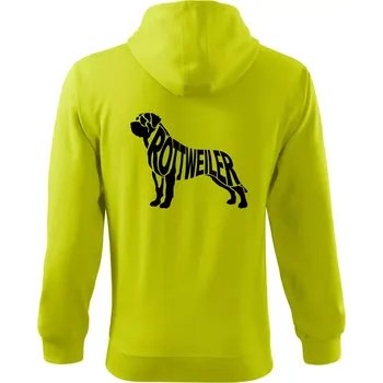 Pánská mikina Rotvajler - Mikina s kapucí na zip trendy zipper - 3XL ( Limetková )