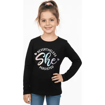 DÍVČÍ TRIČKO S DLOUHÝM RUKÁVEM Barva: Černá, Velikost: 158