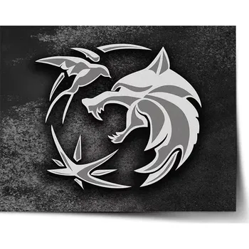 Plakát Sablio Plakát Zaklínač Šedý abstrakt - 60x40 cm