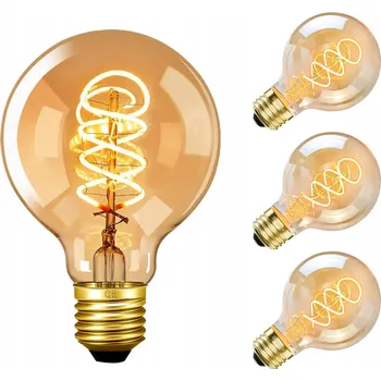 Žárovka 3 KS LED Žárovka E27 G80 4W DEKORATIVNÍ KOULE filament