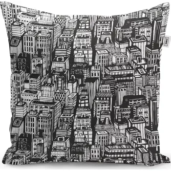 Polštář Sablio Polštář Kreslené mrakodrapy - 40x40 cm