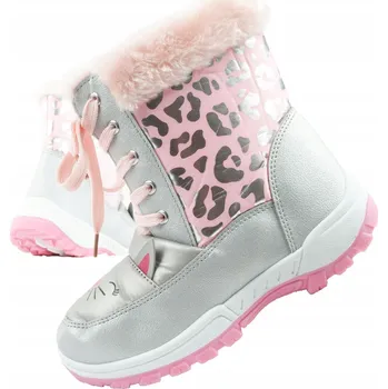 Dívčí obuv BBS SHOES dětské sněhule stříbrné velikost 35