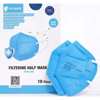 respirátor RESPIRÁTOR FFP2 ANTYVIROVÝ 5 VRSTEV MODRÝ "VIRSHIELDS" - 10 ks