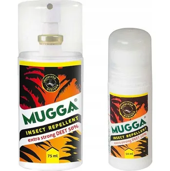 Přípravek proti hmyzu Repelent proti komárům a klíšťatům Mugga Strong Roll-On 50 ml + Sprej 75 Ml 50% DEET