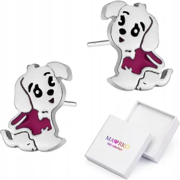 Náušnice KRÁSNÉ STŘÍBRNÉ DÍVČÍ NÁUŠNICE ryzost 925 s motivem PEJSCI