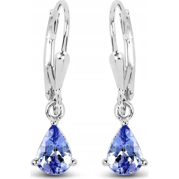 Náušnice NÁDHERNÉ STŘÍBRNÉ NÁUŠNICE S PŘÍRODNÍMI TANZANITY