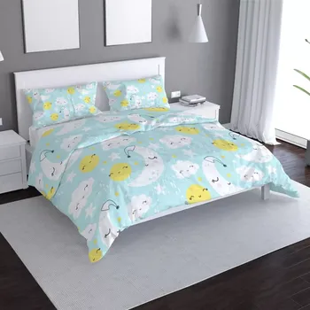 Povlečení Sablio Povlečení Měsíce, slunce a mráčky - 140x220 / 90x70