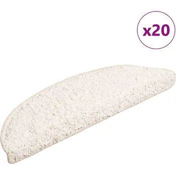 Nášlap na schod vidaXL Schodové rohože 20 ks 56 x 17 x 3 cm bílé půlkulaté