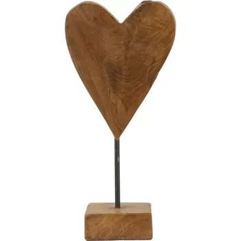 Dřevěná dekorace Heart 35 cm hnědá