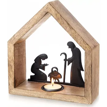 Svícen Orion svícen na čajovou svíčku betlémská šopka z manga 20 × 6 × 22 cm černá