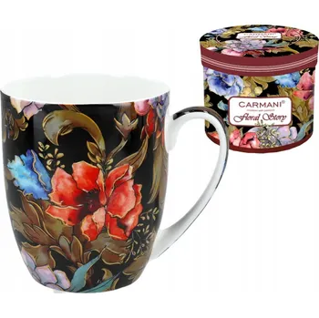 Hrnek Carmani Porcelánový hrnek z kostního porcelánu s květinovým motivem, 380 ml